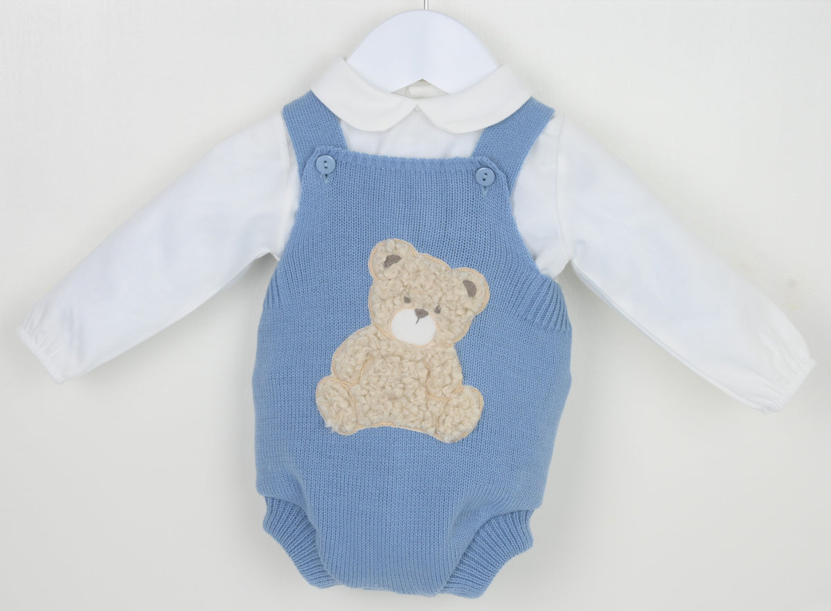 Mid-Season Terry Stuff Dress For Boy In Happy Bear Print Sky Blue main image 0