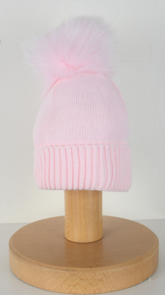 Single Pom-Pom Hat Pink Pack of 12