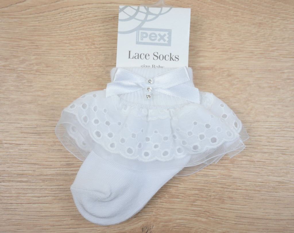 Jane Lace Sock White (Pack of 6)