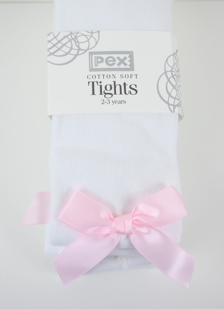 Baby Ribbon Tight   White-Pink  pack of 6