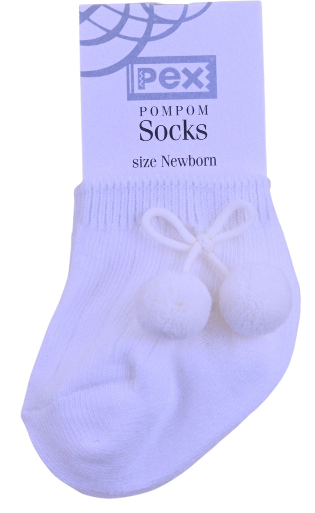 Pom Pom Ankle Socks Ivory (Pack of 6)