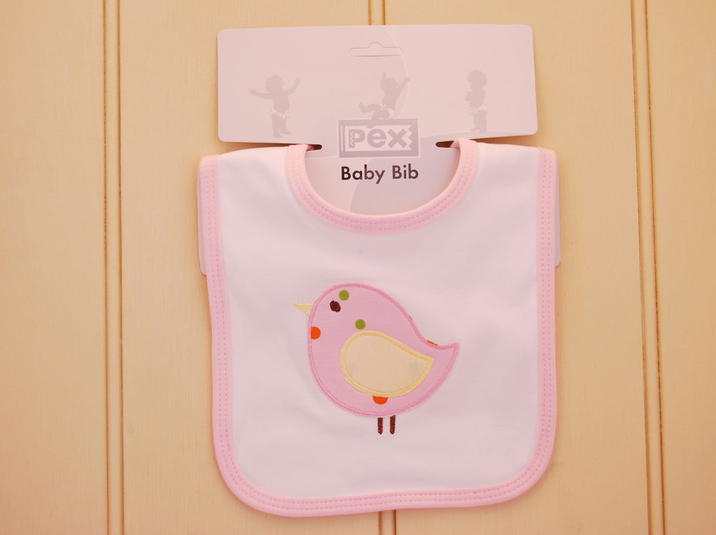 Birdy Bibs White-Pink - pack of 12