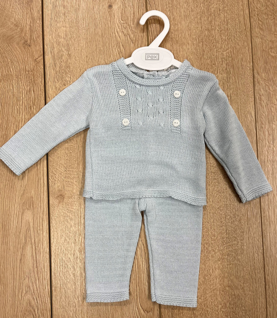 Blue Knitted Suit  3-6m