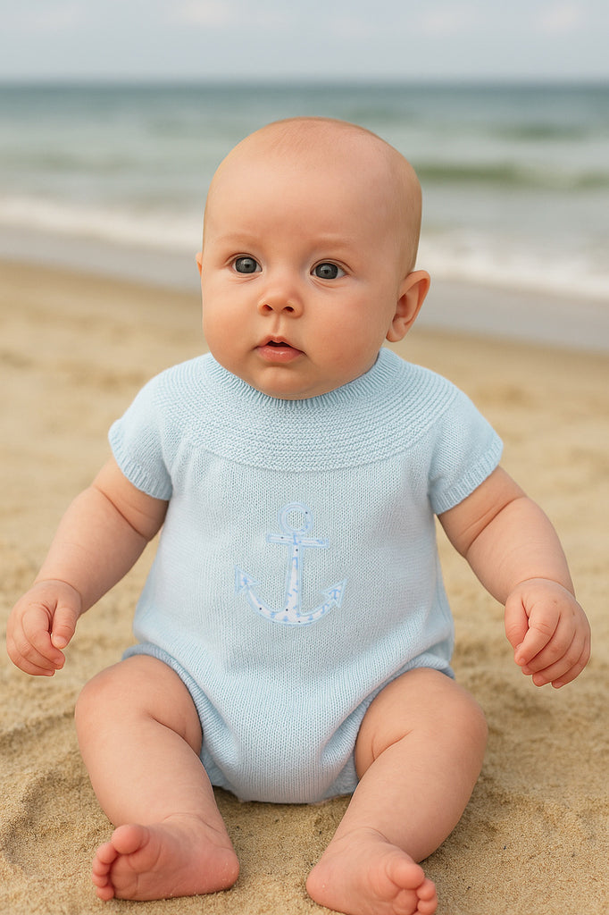 Anchor Romper  Blue