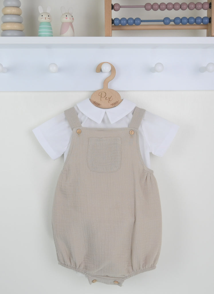 Pablo Dungaree Suit  Stone