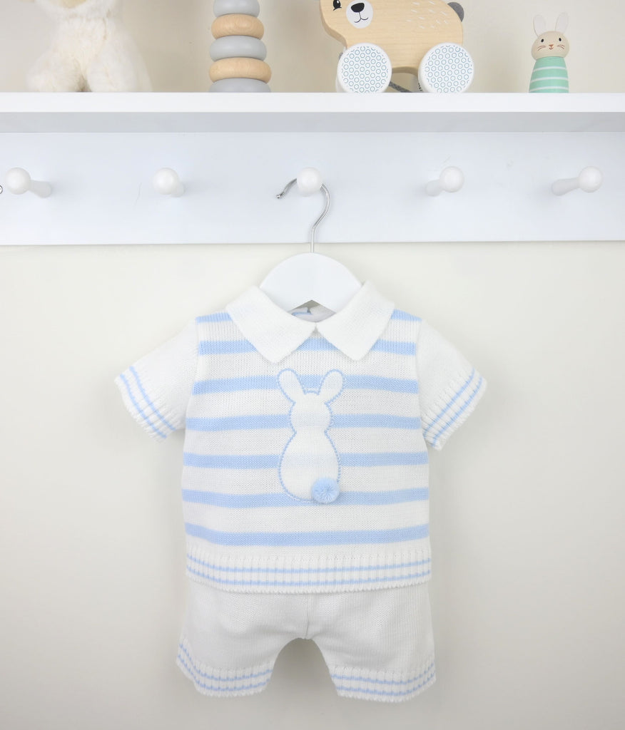 Boys Bunny Suit White/Blue suit