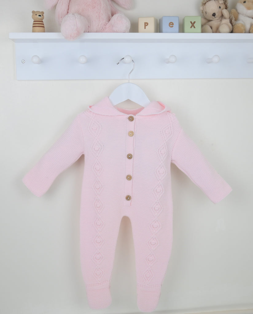 Estelle Hooded Romper  Pink