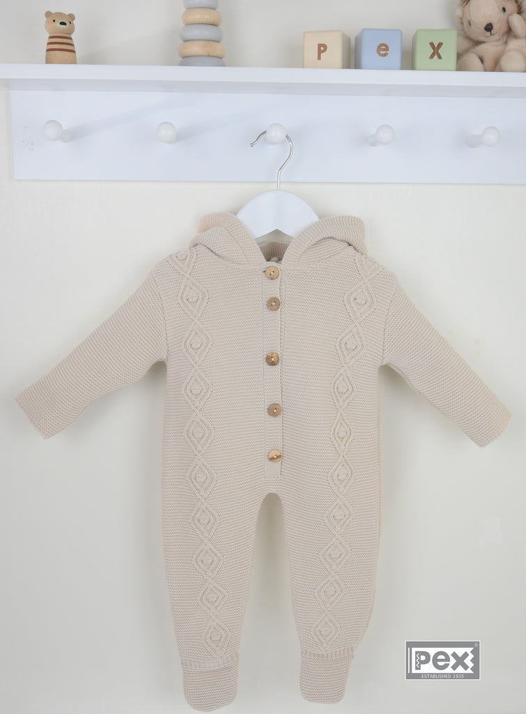 Estelle Hooded Romper  Natural