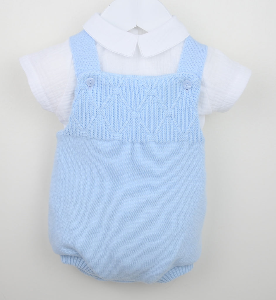 Knitted Dungaree Suit Blue