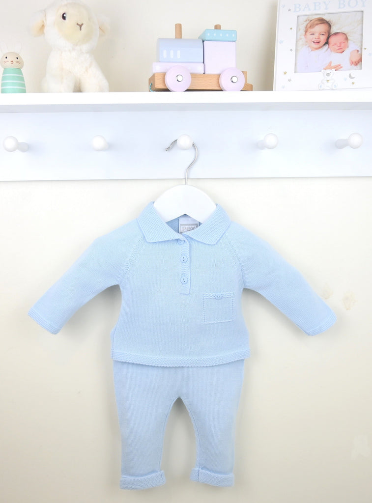 Oliver Polo Collar Suit  Blue