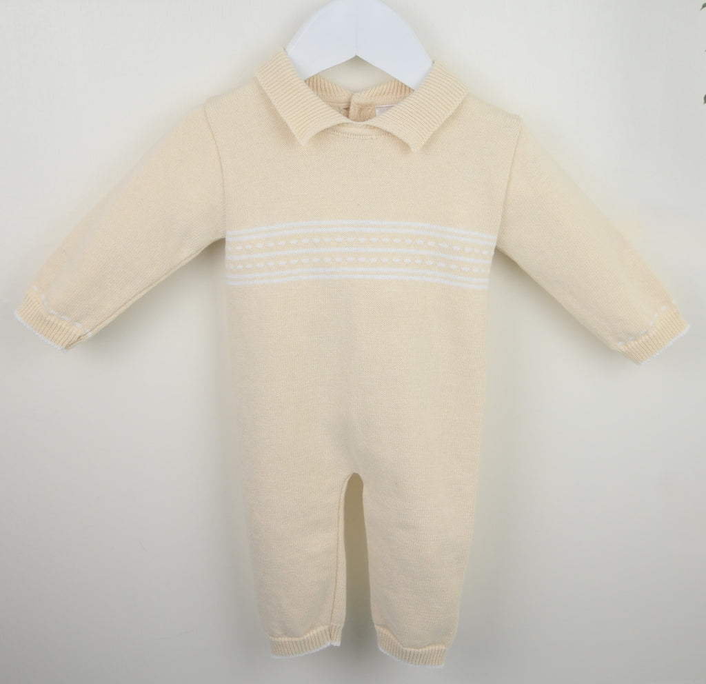 Boys knitted romper  Natural