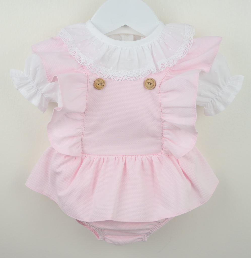 Girls pink frills set
