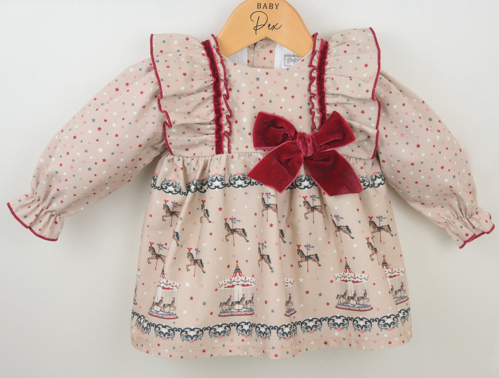 Carousel design dress with pants