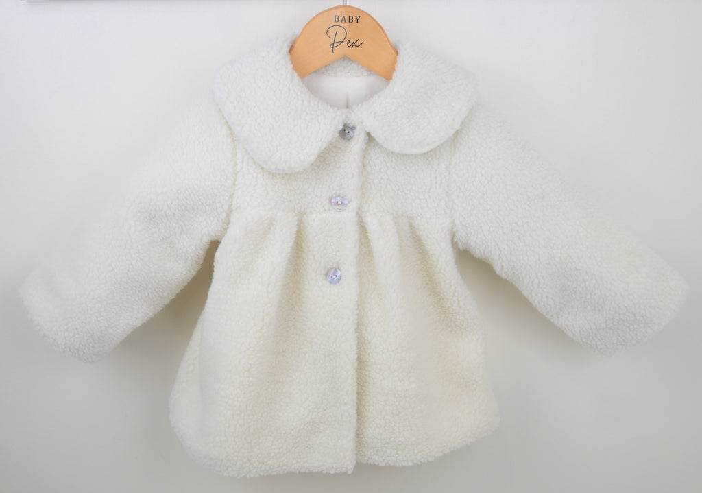 Ivory chunky fleece coat