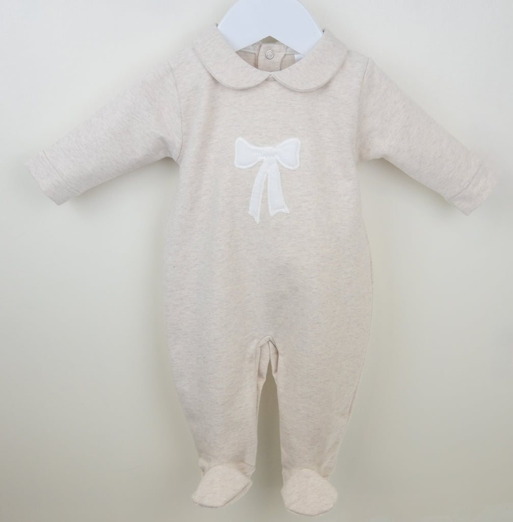 Bow Sleepsuit  Natural