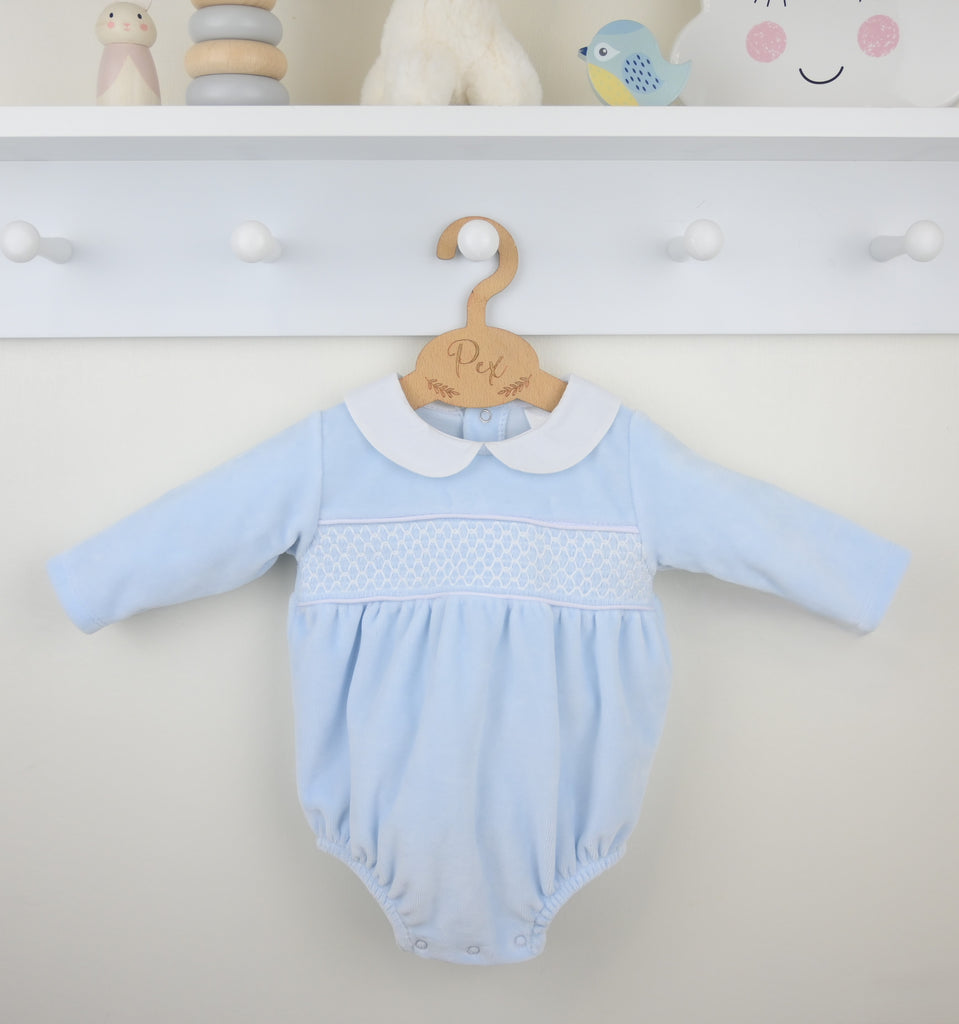 Velour Blue Romper