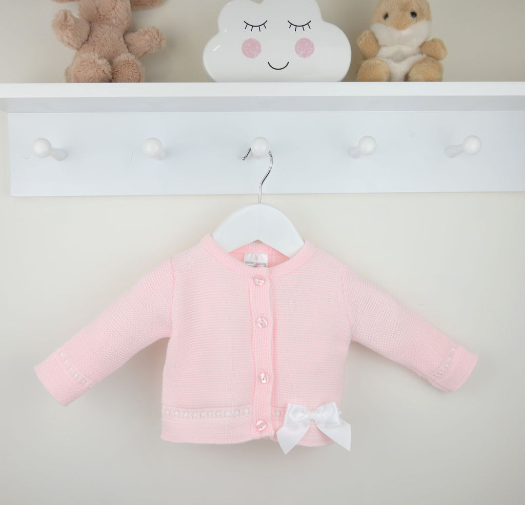 Sophia Cardigan  Pink/White