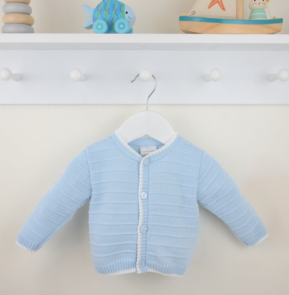 Blue Ribbed Cardigan