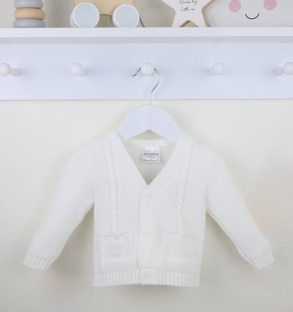Fletcher Cardigan  White (Pack of 3)