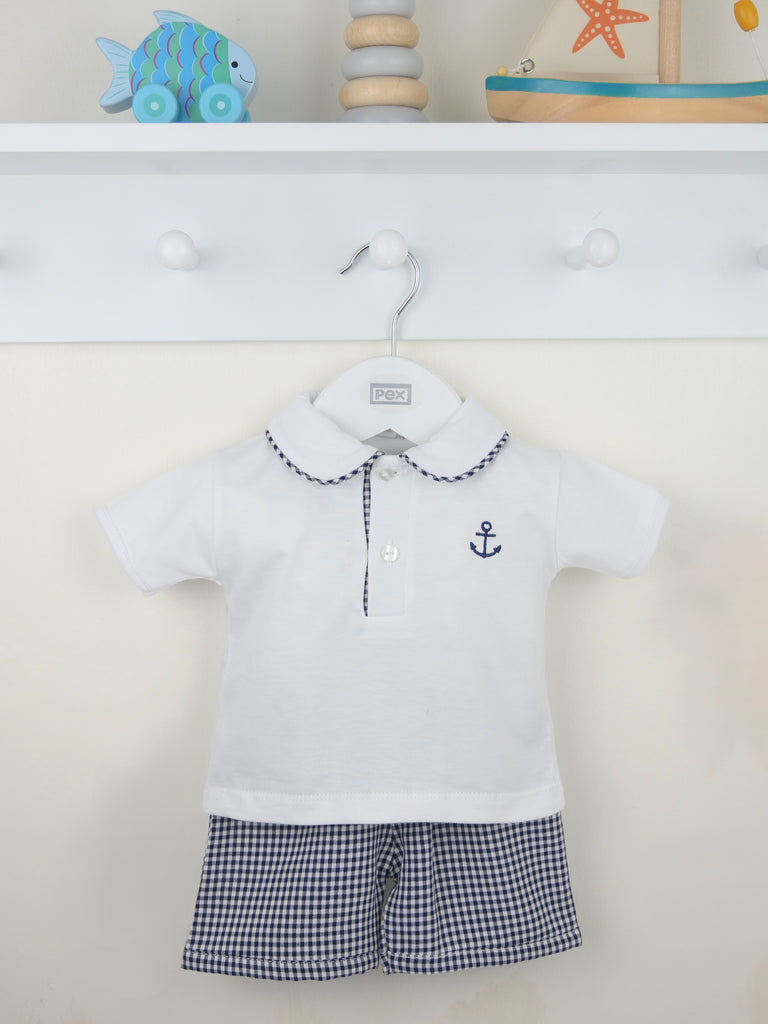 Cove Shorts Suit White/Navy