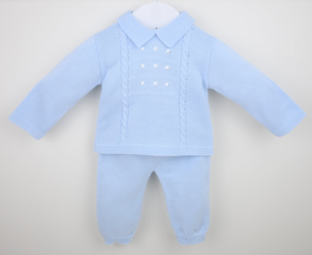 Blue Knitted Suit