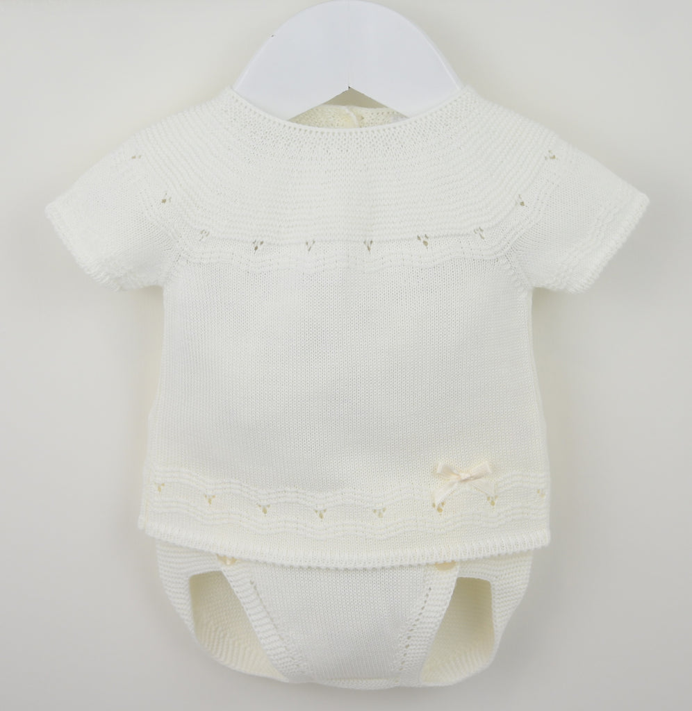 Knitted Pants Suit Cream