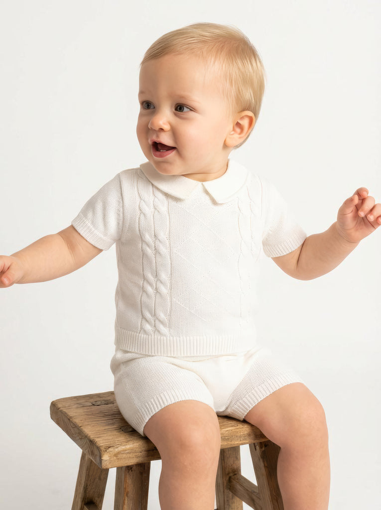 Luca Shorts Suit Pale Ivory