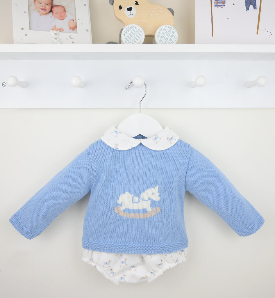Rocking Horse Pants Set  Dusky Blue   Pack of 2