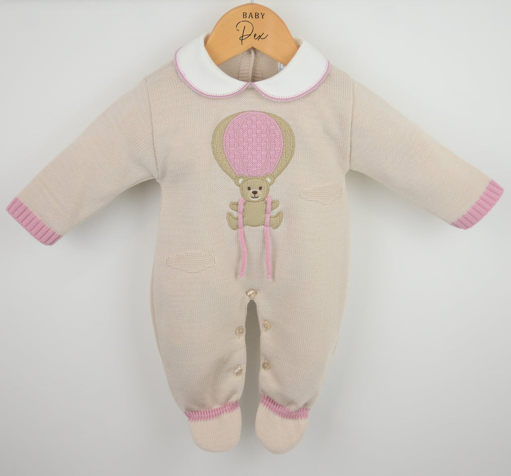 Hot Air Bear Romper Pink