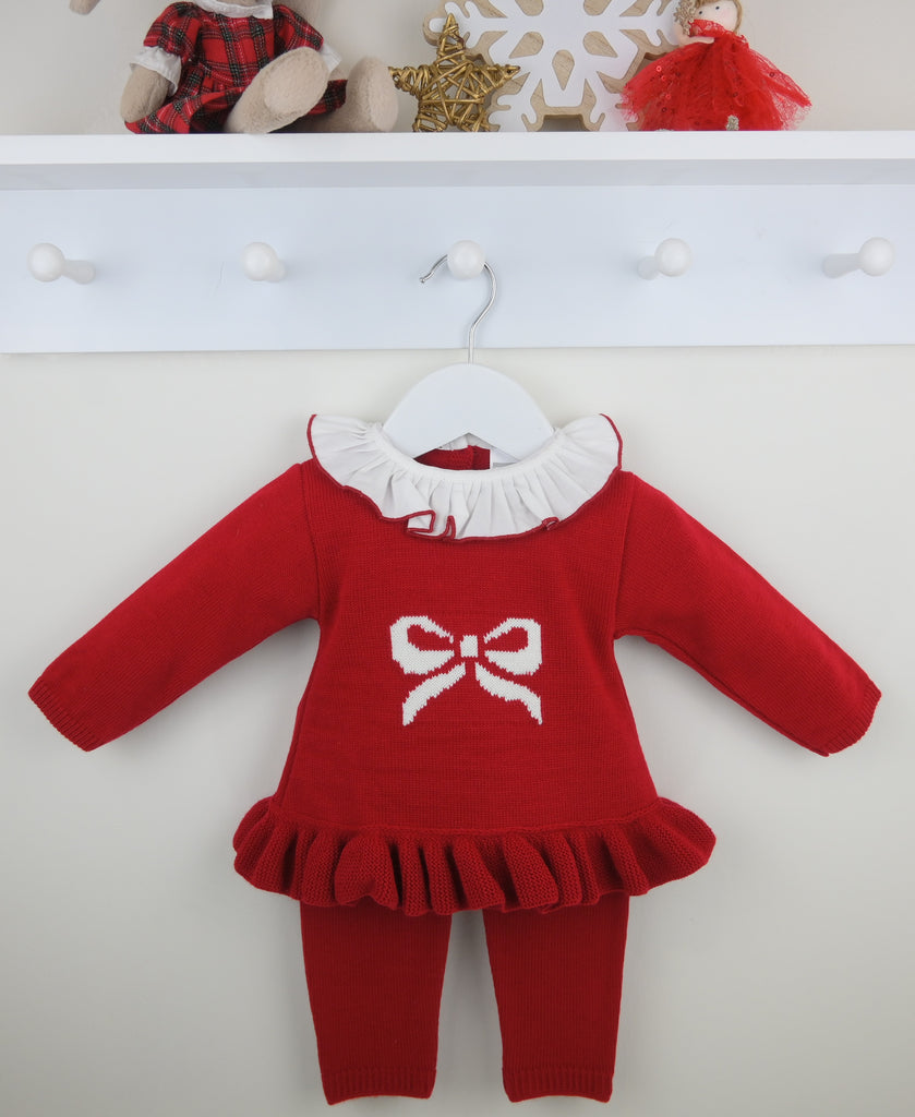 Bow Trouser Suit Red