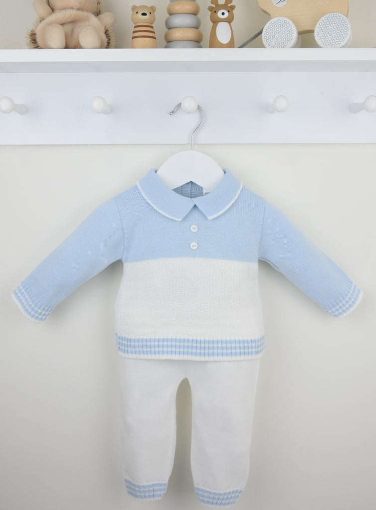 Parker Trouser Suit  Blue/white