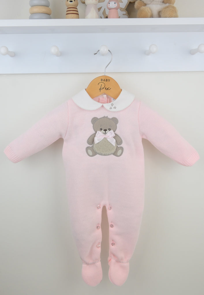 Girls Teddy Romper Pink