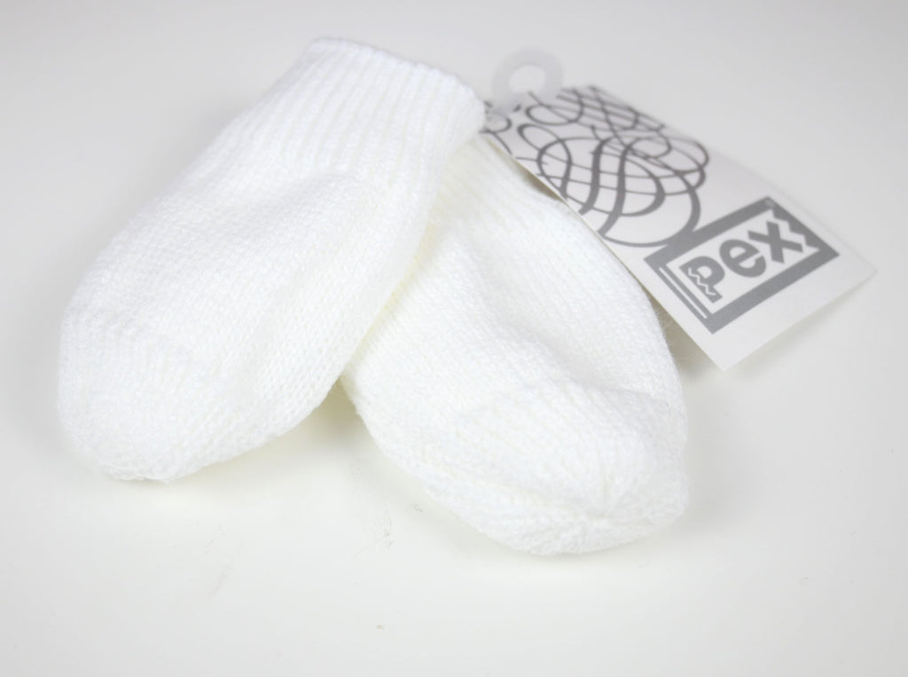 Baby Mittens White- pack of 12