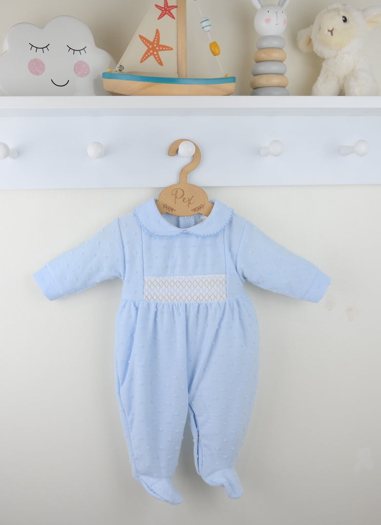 Polka Smocked Sleepsuit