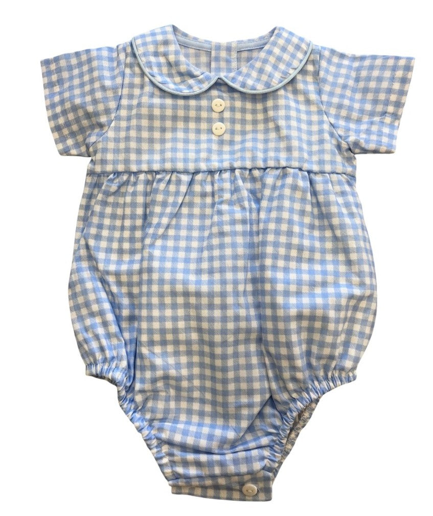 Blue Gingham Romper