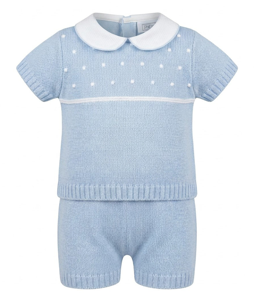 Blue Spotted Shorts Suit