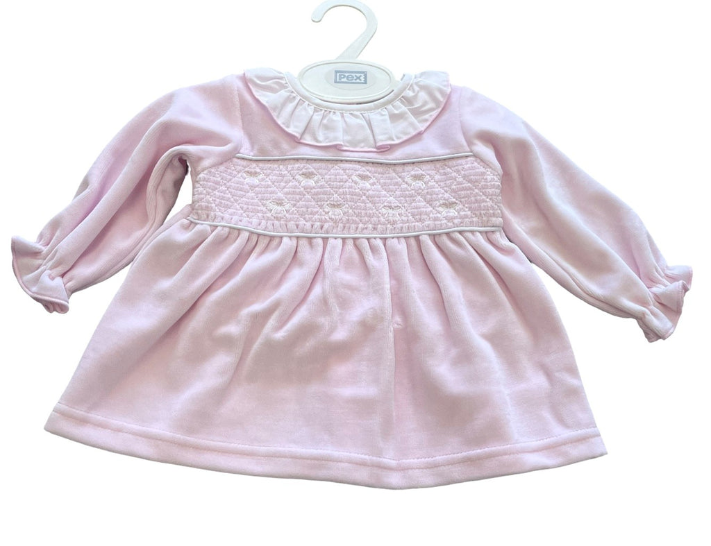 Pink Velour Bow Dress