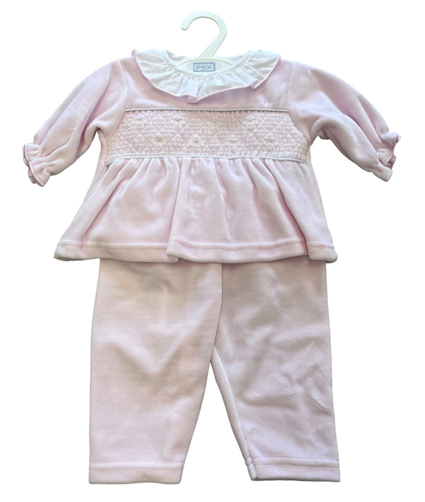 Pink Velour Bow Outfit