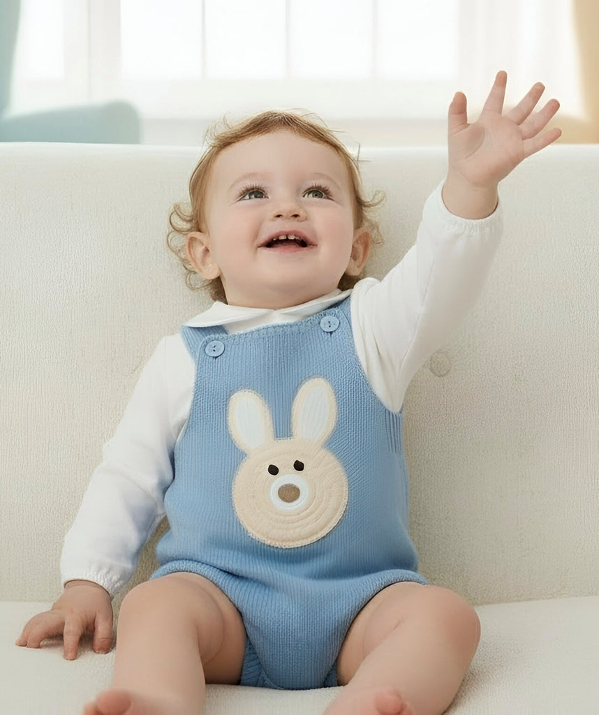 Boys Bunny Outfit  Dusky Blue