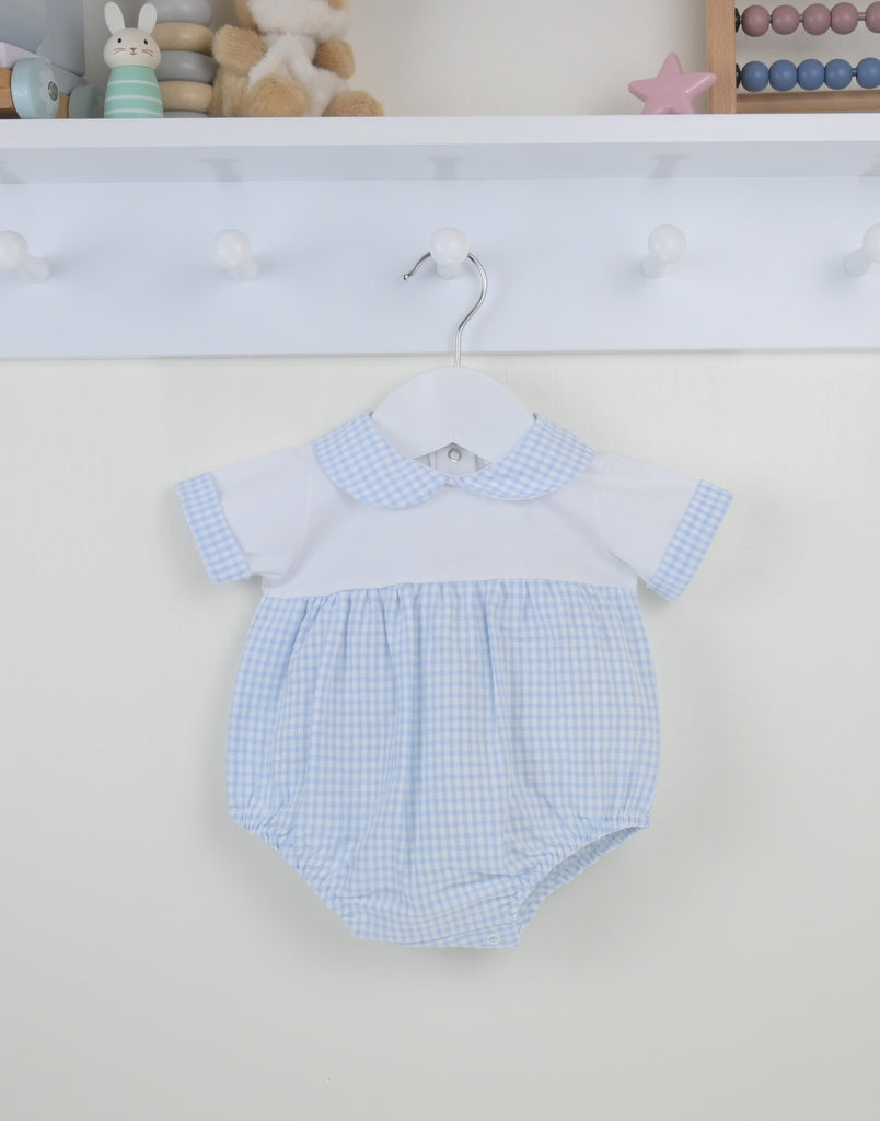 Gingham Romper  Blue/white