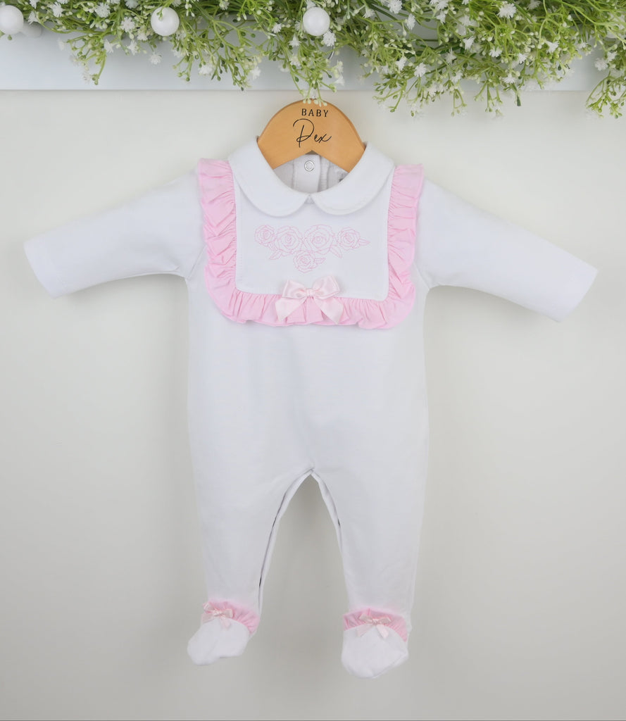 Rosa Sleepsuit  White/Pink