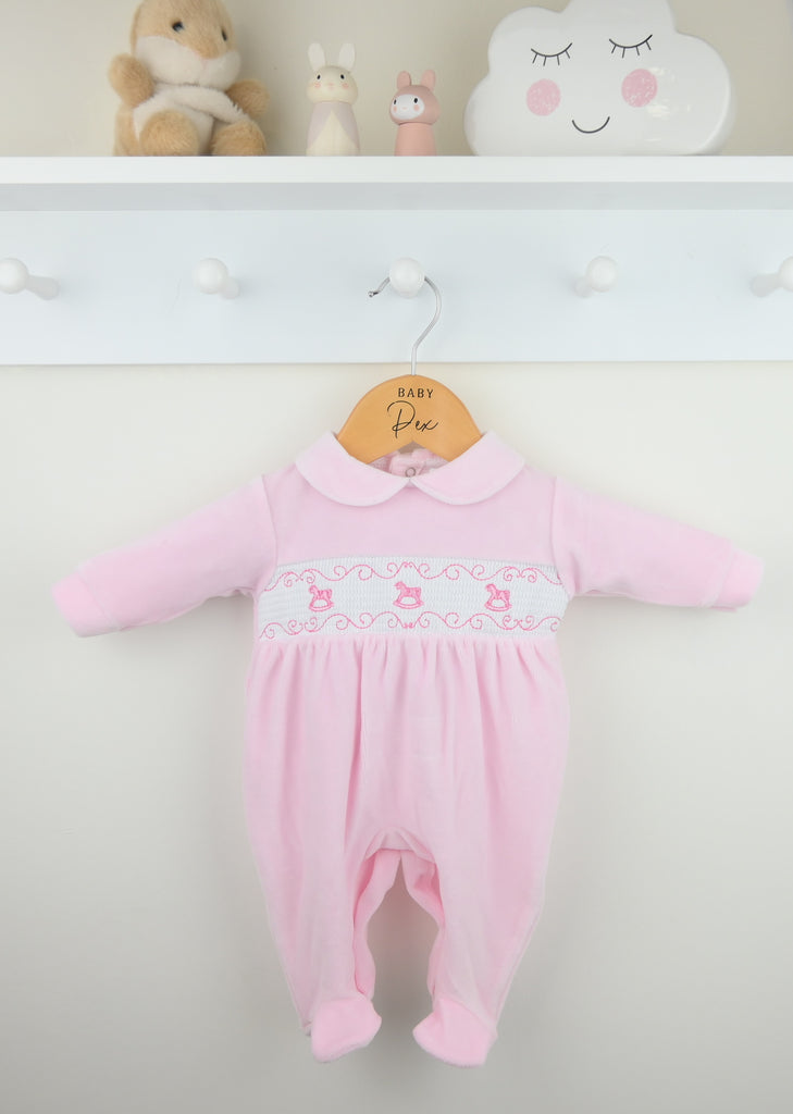 Rocking Horse Sleepsuit  Pink