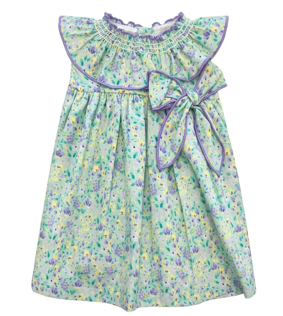 Floral Dress & Pants (Smocked Collar)