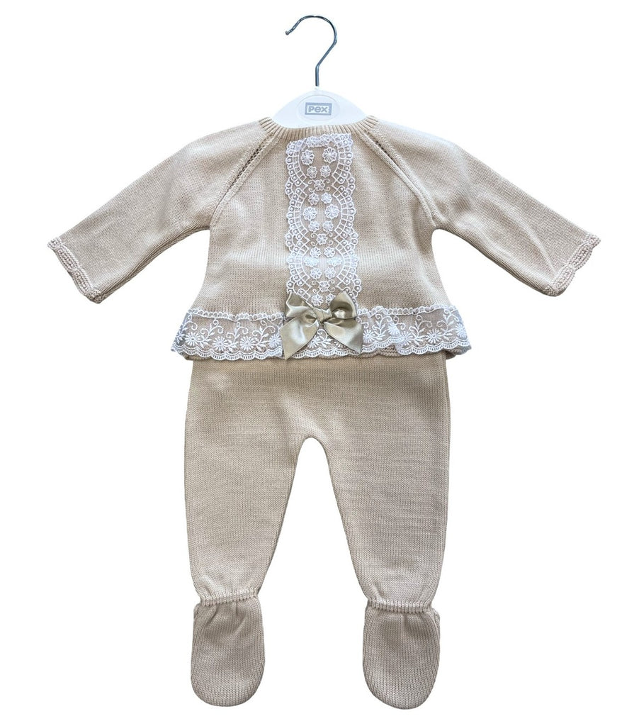 Girls Natural Knitted Suit