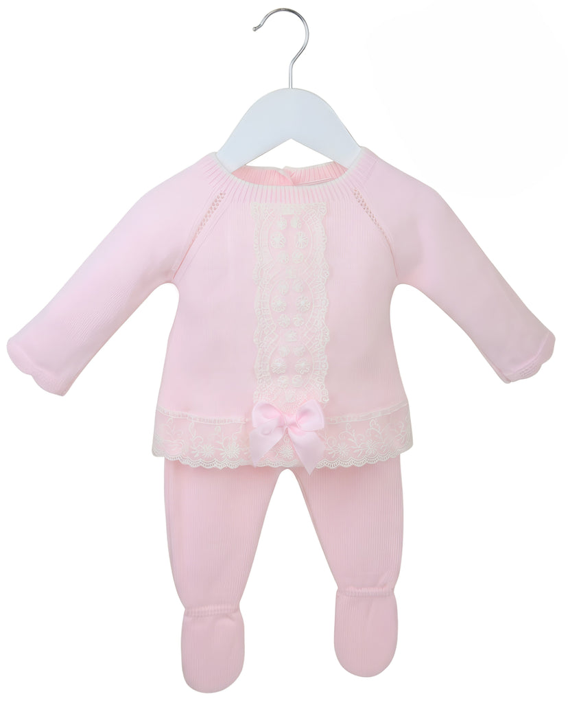 Girls Pink Knitted Suit