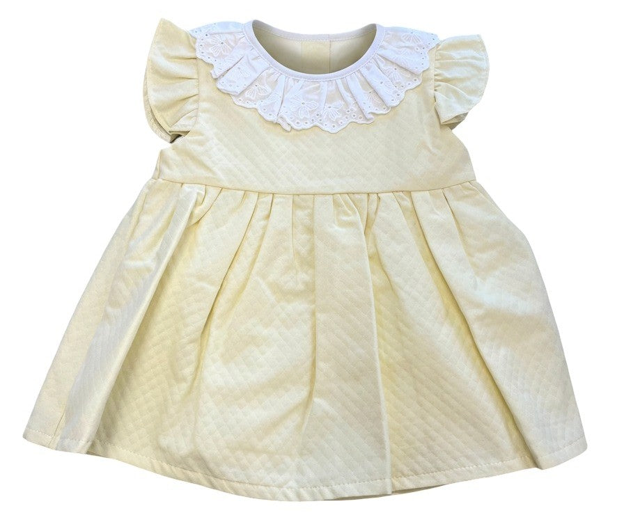 Lemon Dress with Lace collar