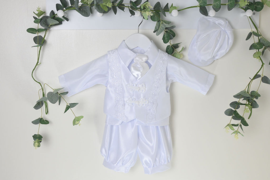 Nathan Christening Suit White