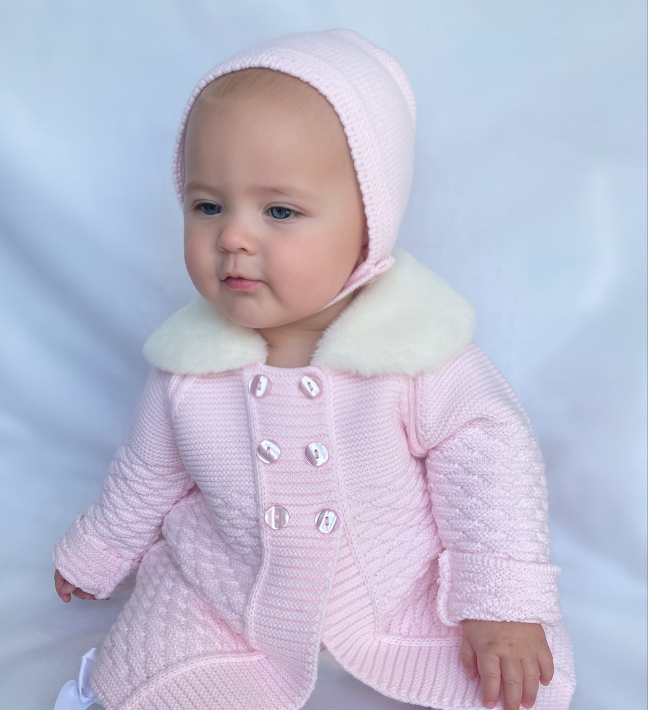 Olivia Coat & Bonnet   Pink