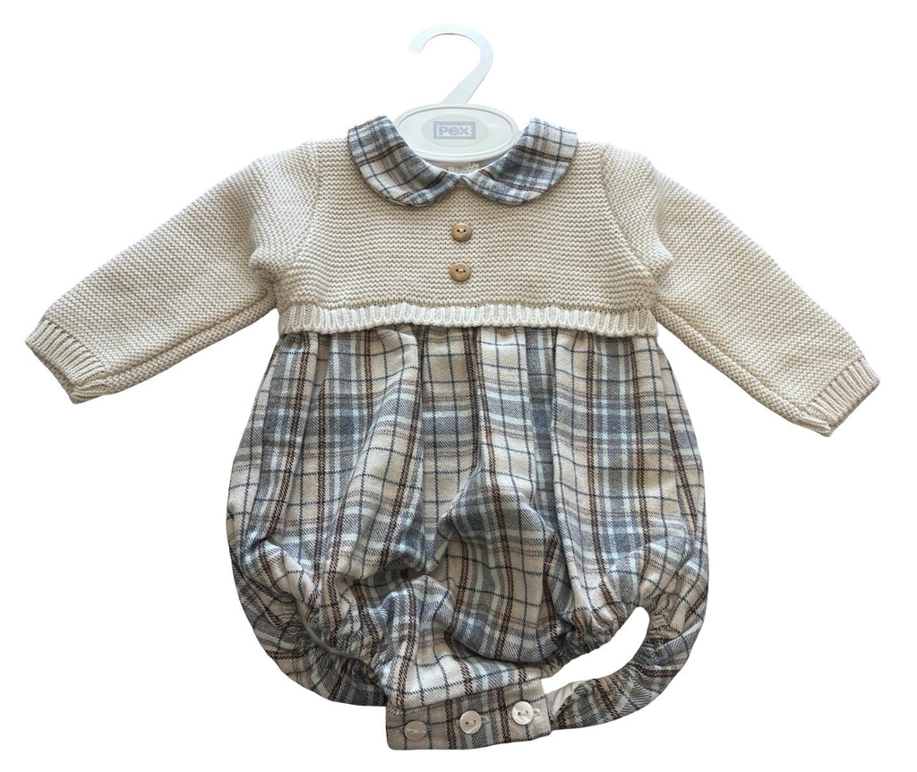 Plaid Knit Romper