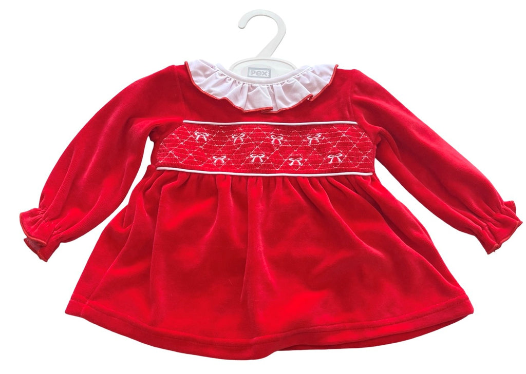 Red Velour Bow Dress